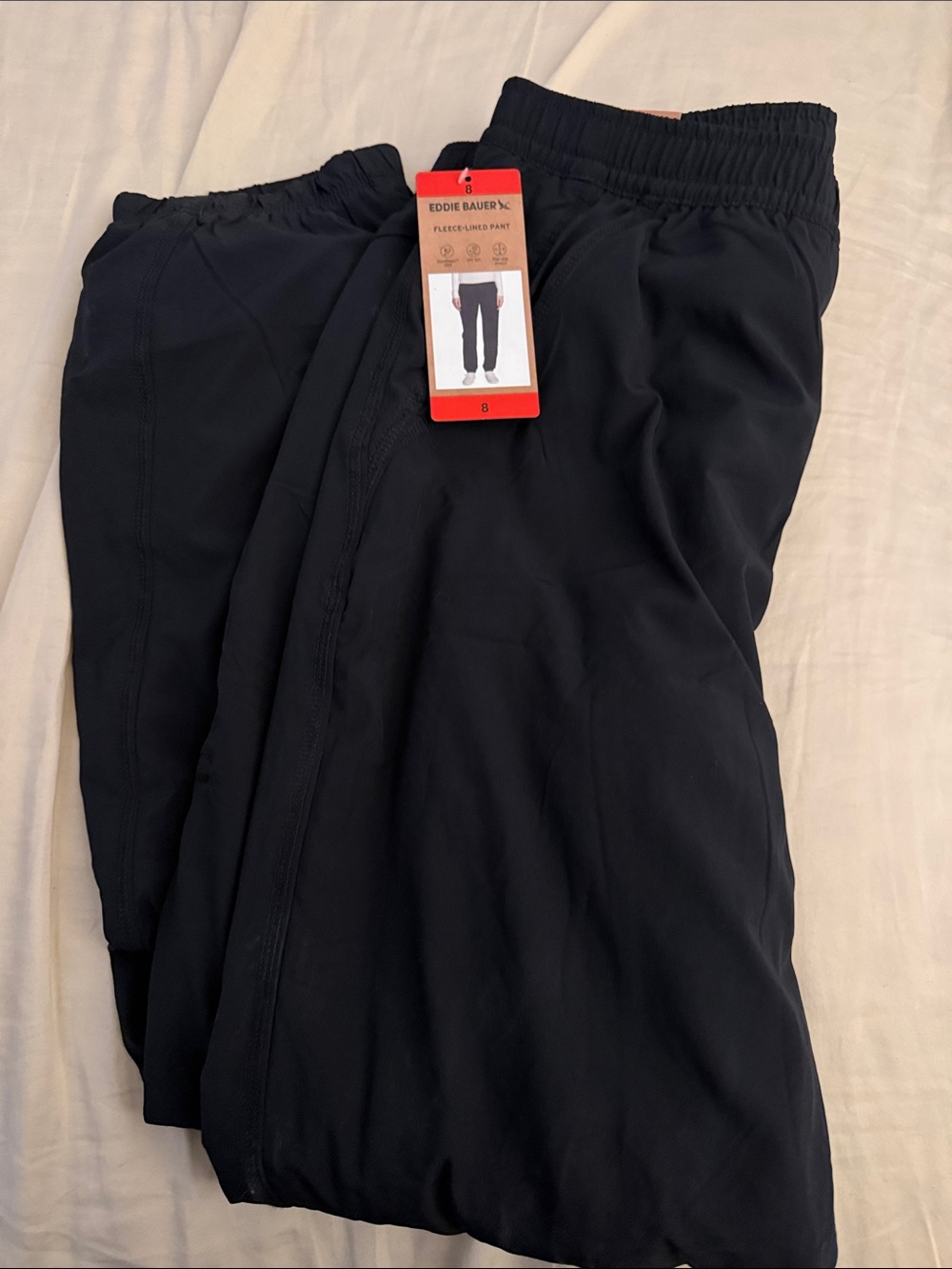 Eddie Bauer Black Fleece-Lined Jogger Pants
